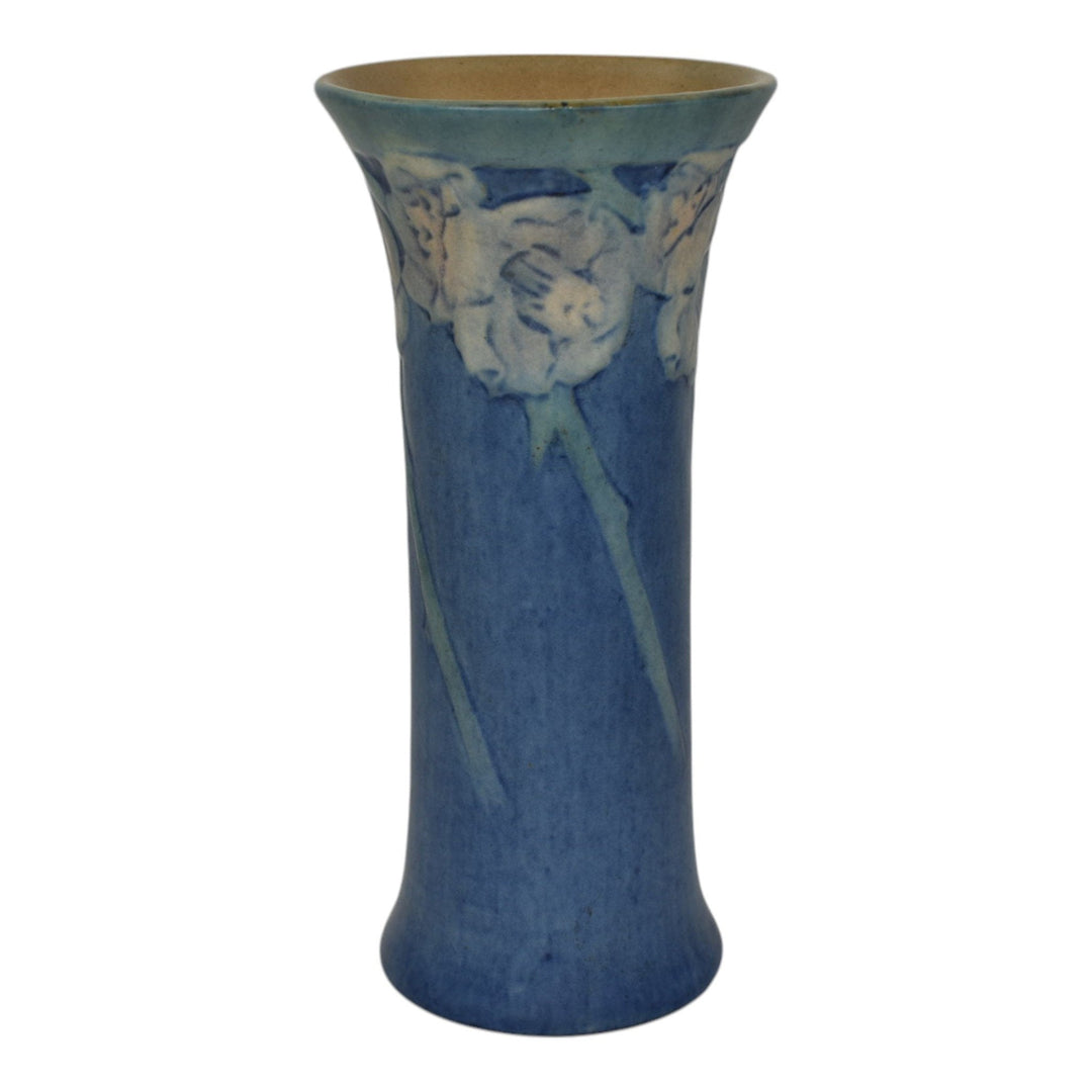 Newcomb College 1929 Vintage Arts and Crafts Pottery Blue Ceramic Vase Irvine - Just Art Pottery