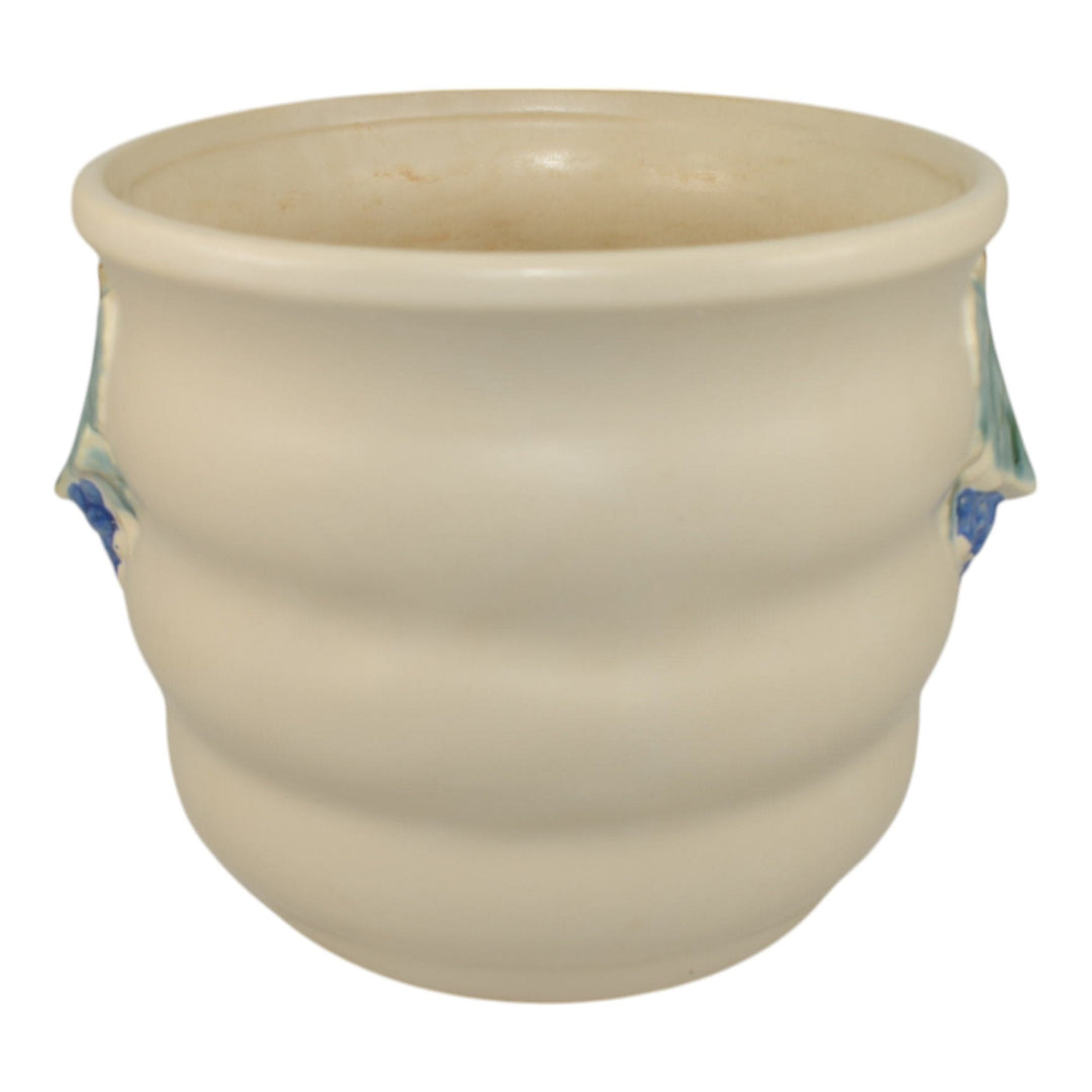 McCoy Mid Century Modern Art Pottery White Grapes Ceramic Vase - Just Art Pottery