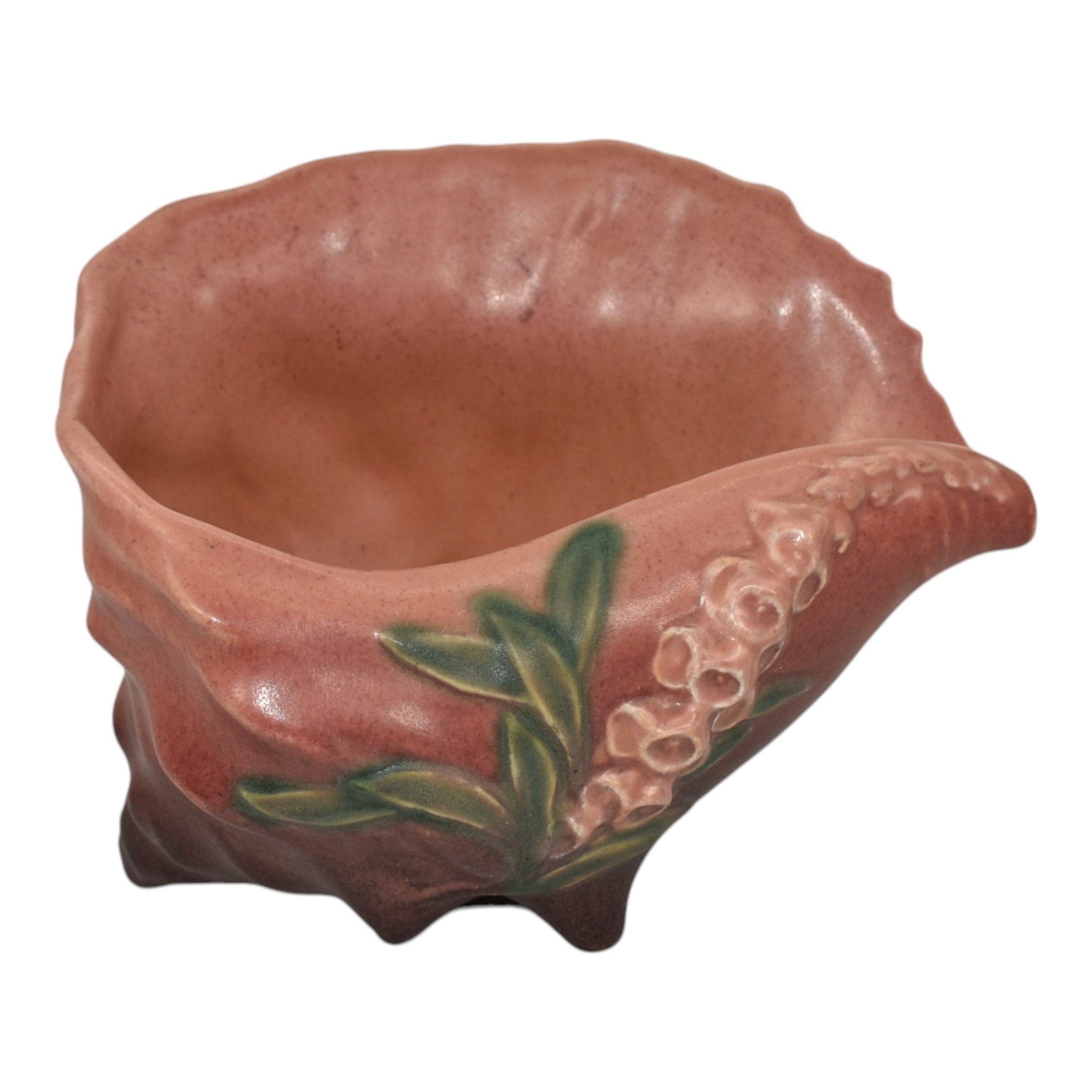 Roseville Foxglove Pink 1942 Vintage Art Pottery Conch Shell