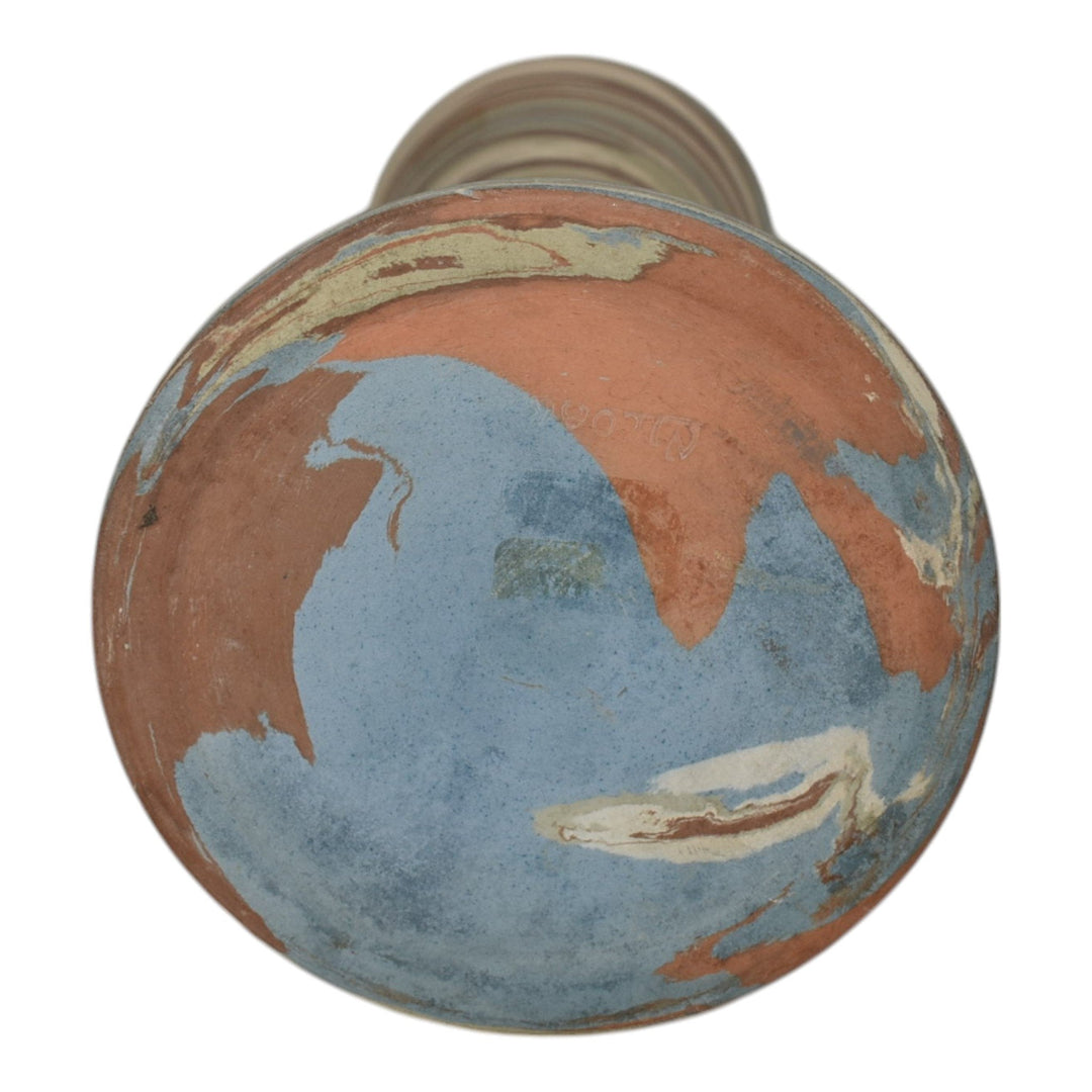 Niloak Mission Swirl 1910-24 Vintage Hand Made Art Pottery Tan Brown 10" Vase - Just Art Pottery