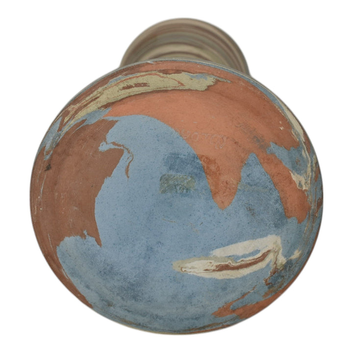 Niloak Mission Swirl 1910-24 Vintage Hand Made Art Pottery Tan Brown 10" Vase - Just Art Pottery