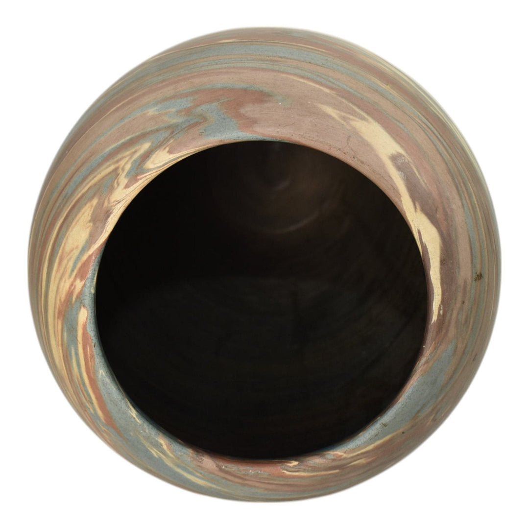 Niloak Mission Swirl 1910-24 Vintage Hand Made Art Pottery Brown Tan 12" Vase - Just Art Pottery