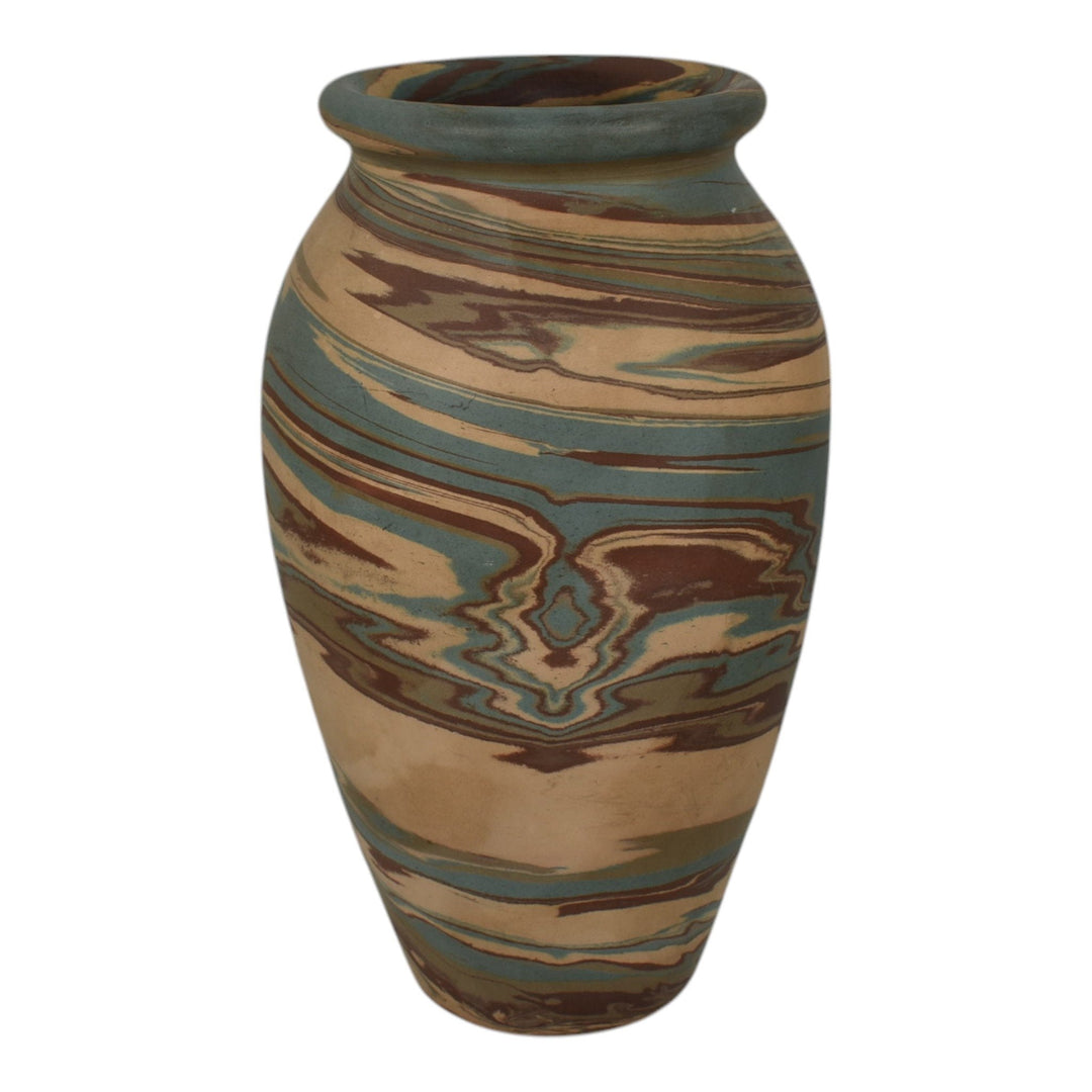 Niloak Mission Swirl 1925-30s Vintage Hand Made Art Pottery 10" Vase - Just Art Pottery