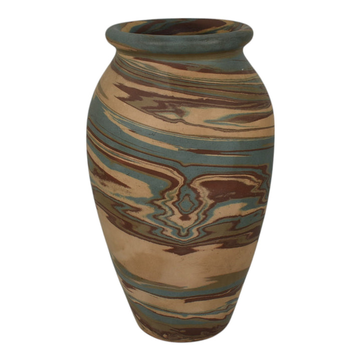 Niloak Mission Swirl 1925-30s Vintage Hand Made Art Pottery 10" Vase - Just Art Pottery
