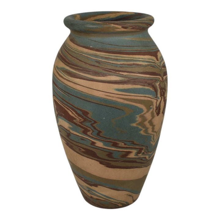 Niloak Mission Swirl 1925-30s Vintage Hand Made Art Pottery 10" Vase - Just Art Pottery