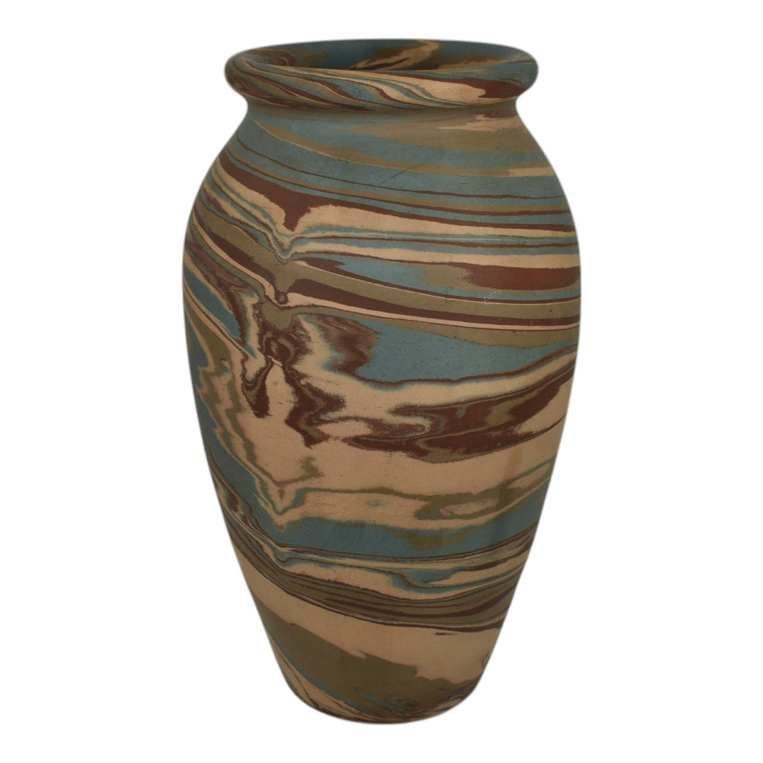 Niloak Mission Swirl 1925-30s Vintage Hand Made Art Pottery 10" Vase - Just Art Pottery