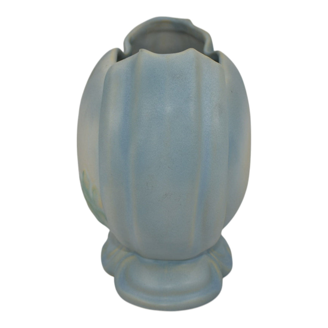 Weller Senic Vintage Art Pottery Blue Ceramic Pillow Vase - Just Art Pottery