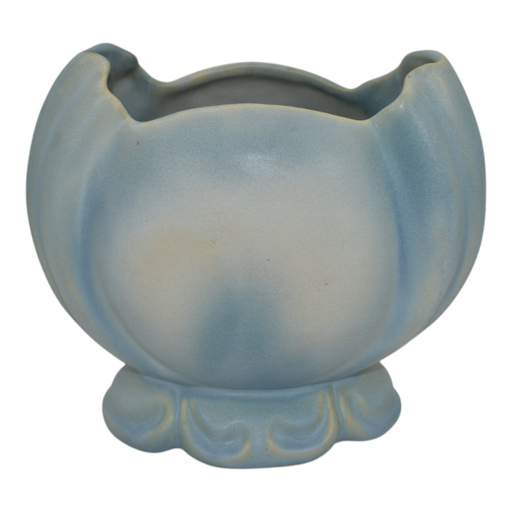 Weller Senic Vintage Art Pottery Blue Ceramic Pillow Vase - Just Art Pottery