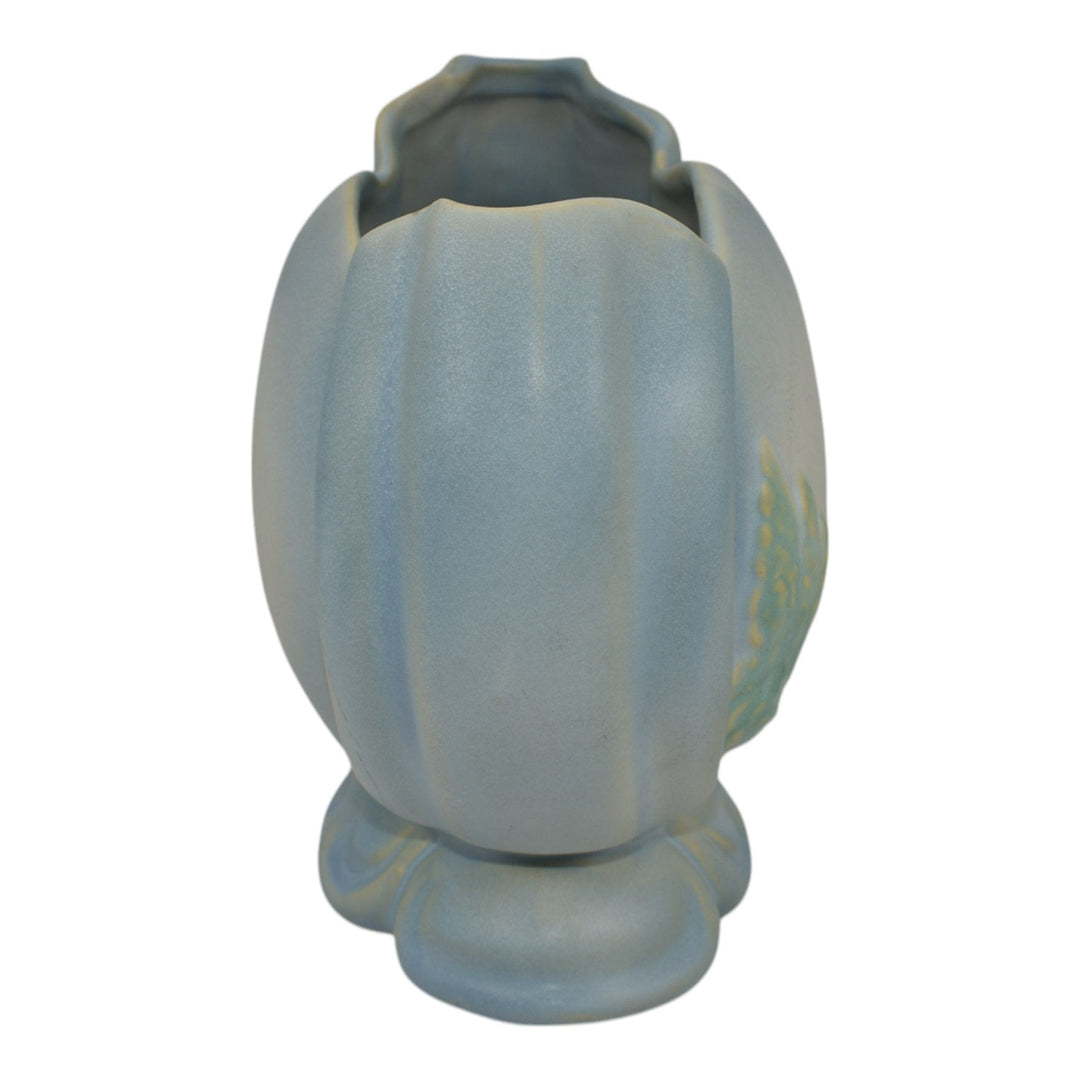 Weller Senic Vintage Art Pottery Blue Ceramic Pillow Vase - Just Art Pottery