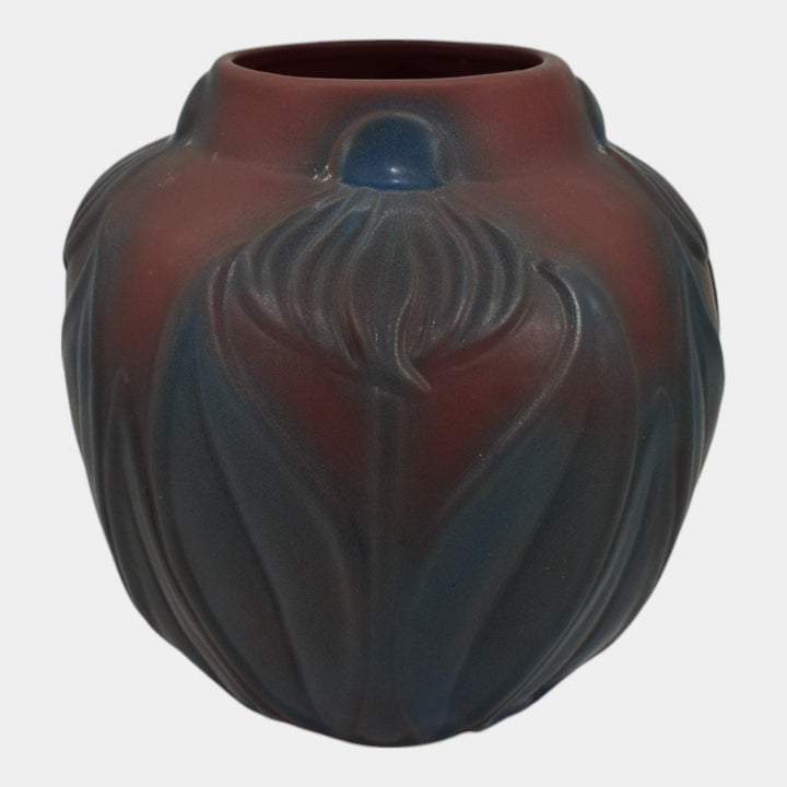 Van Briggle 1920s Vintage Art Pottery Mulberry Ceramic Flower Leaves Vase 754 - Just Art Pottery