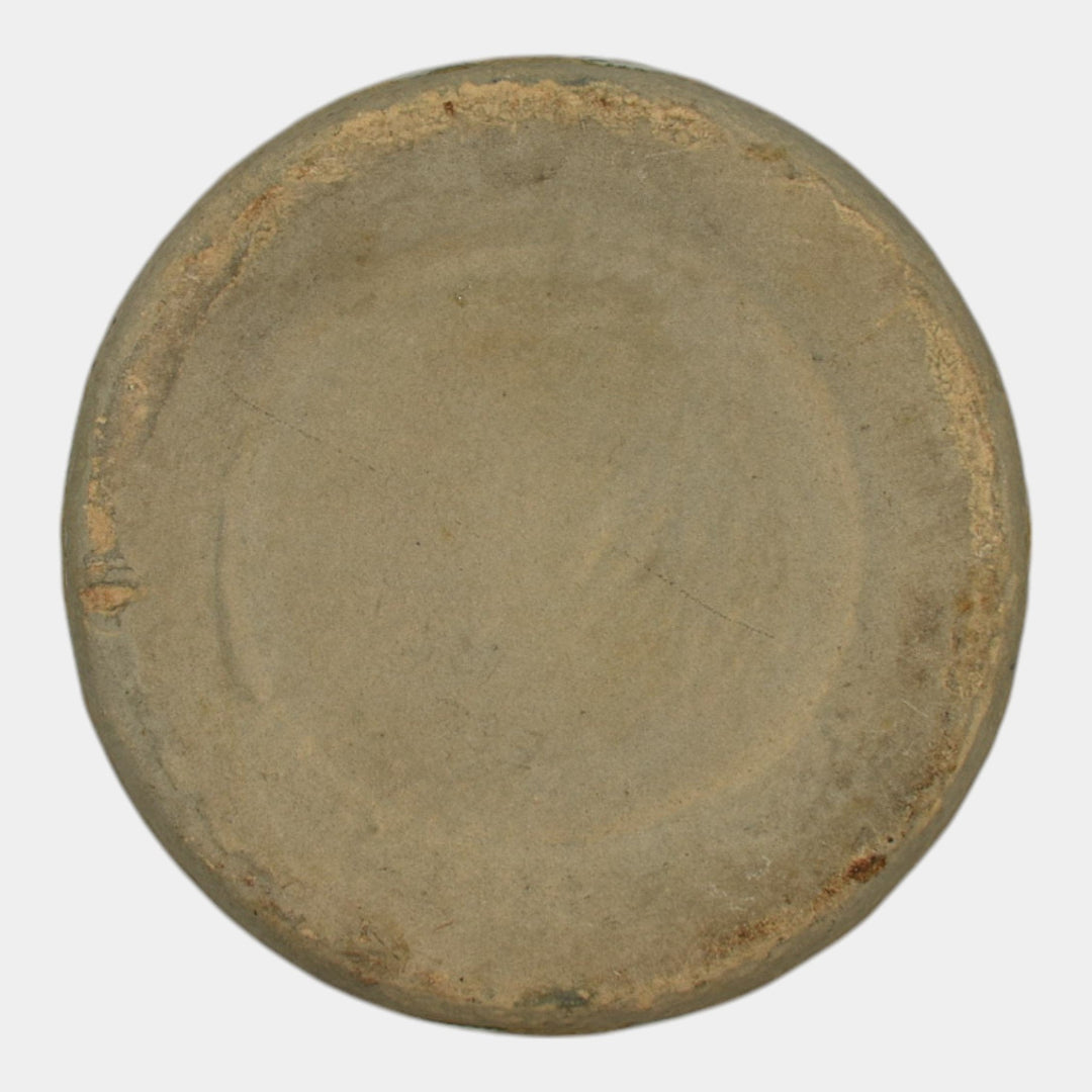 Roseville Mostique Gray 1916 Vintage Arts and Crafts Pottery Flower Pot Bowl - Just Art Pottery