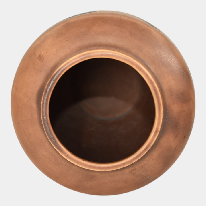 Roseville Victorian Art Trial Glaze 1925 Art Pottery Brown Ceramic Vase 256-6 - Just Art Pottery