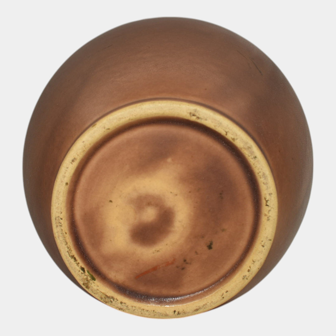 Roseville Victorian Art Trial Glaze 1925 Art Pottery Brown Ceramic Vase 256-6 - Just Art Pottery