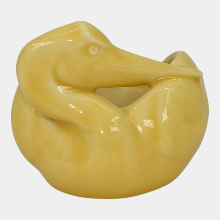 Rookwood 1922 Vintage Art Pottery Yellow Pelican Ceramic Tray Figurine 2601 - Just Art Pottery