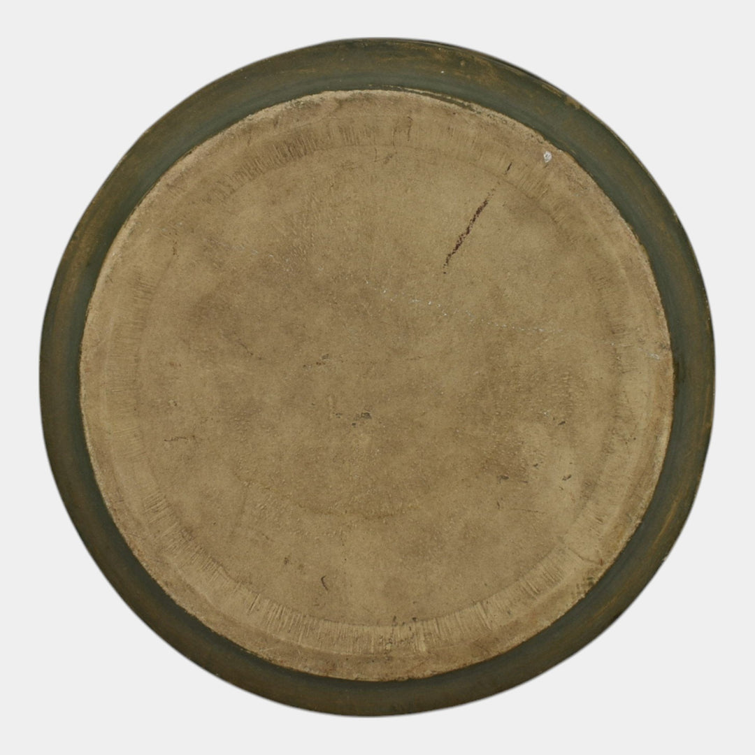 Red Wing Or Monmouth Brush Ware Vintage Art Pottery Green Scenic Ceramic Bowl - Just Art Pottery