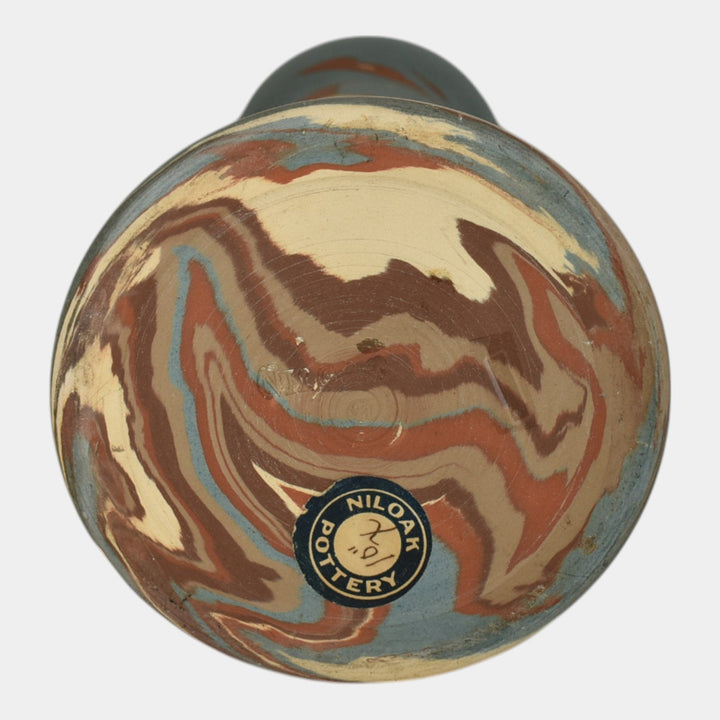 Niloak Mission Swirl 1925-30s Vintage Hand Made Art Pottery 10" Vase - Just Art Pottery