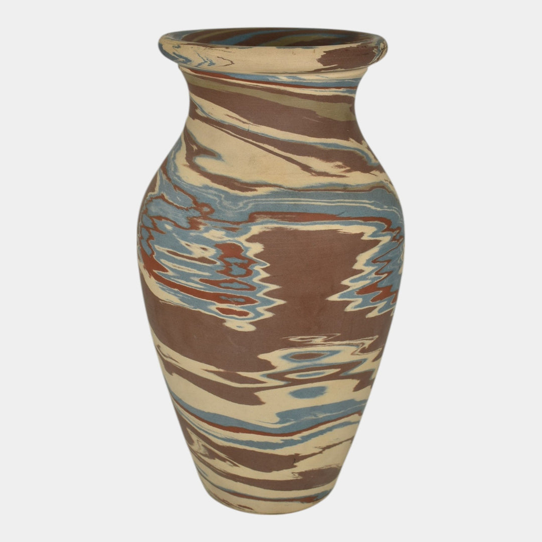 Niloak Mission Swirl 1925-30s Vintage Hand Made Art Pottery 10" Vase - Just Art Pottery