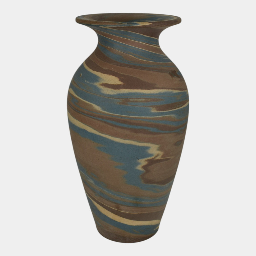 Niloak Mission Swirl 1910-24 Vintage Art Pottery Flared Rim 10" Vase - Just Art Pottery