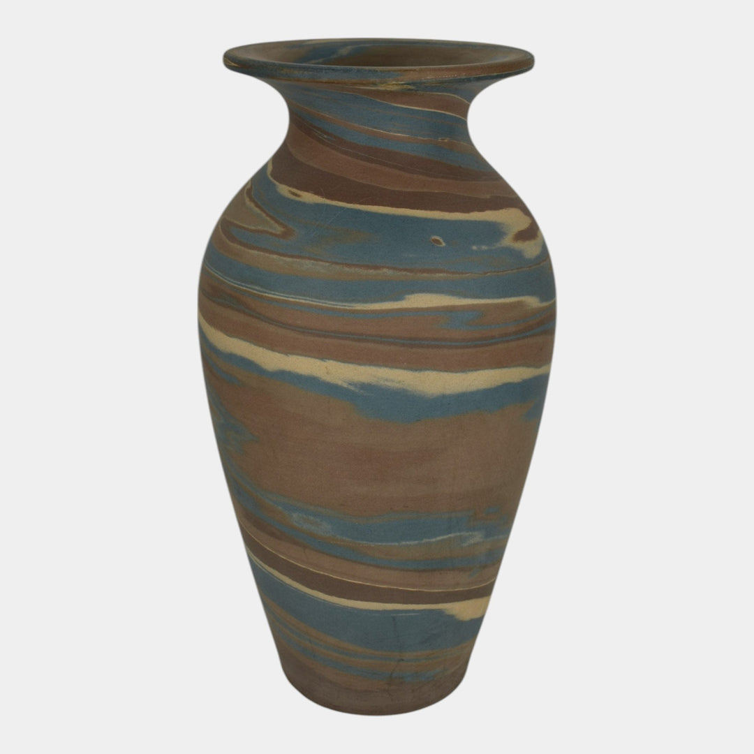 Niloak Mission Swirl 1910-24 Vintage Art Pottery Flared Rim 10" Vase - Just Art Pottery