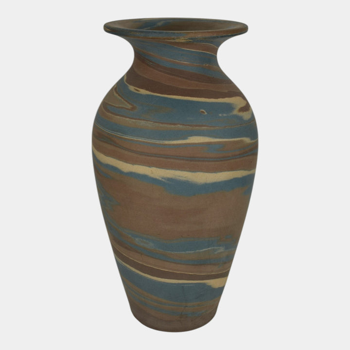 Niloak Mission Swirl 1910-24 Vintage Art Pottery Flared Rim 10" Vase - Just Art Pottery