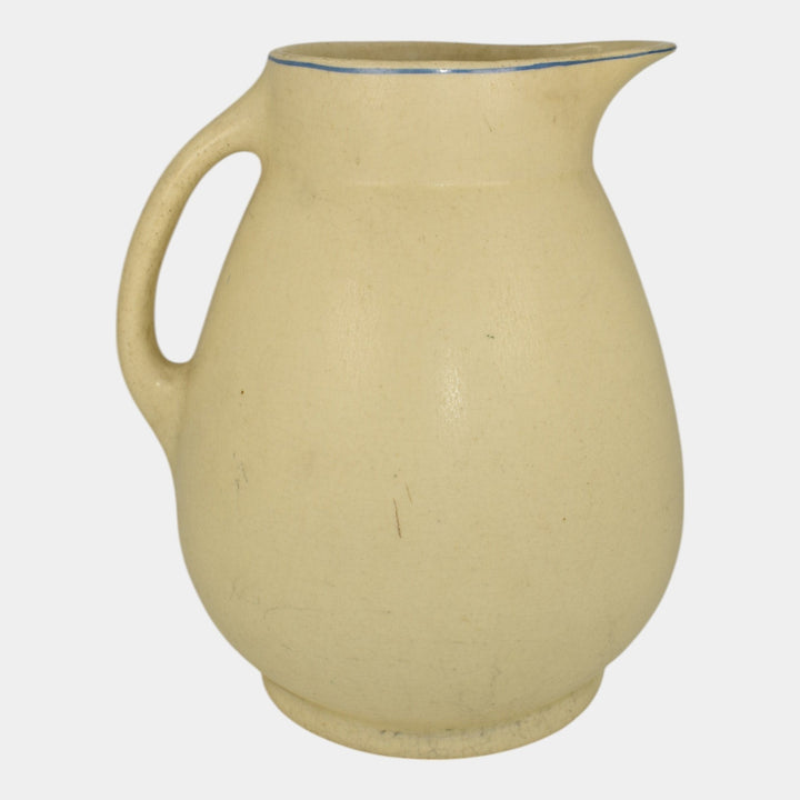 Roseville Creamware Dutch 1900s Vintage Art Pottery Large Ceramic Pitcher - Just Art Pottery