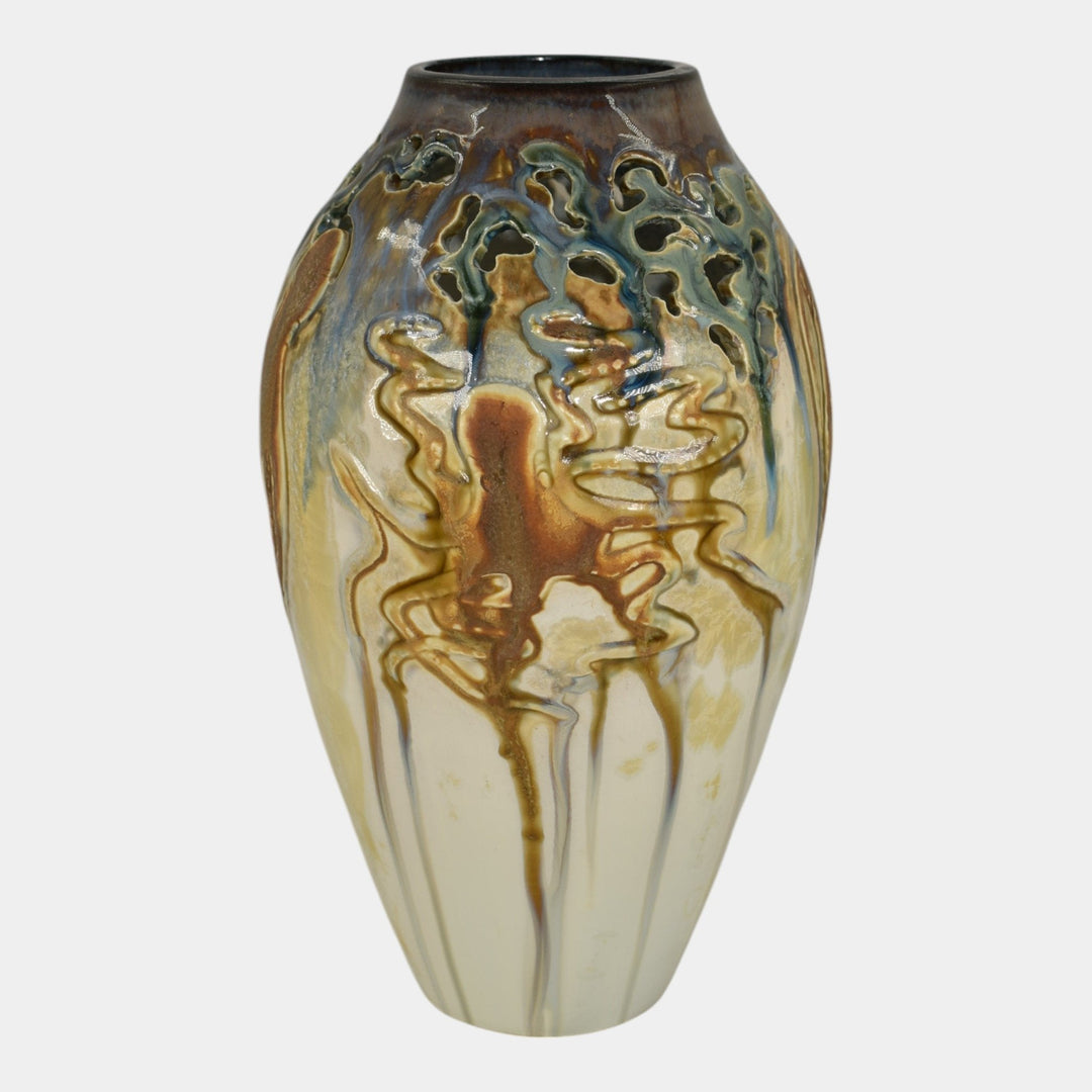 Door Studio Art Pottery Hand Thrown Crystalline Octopus Ceramic Vase Kreigh - Just Art Pottery