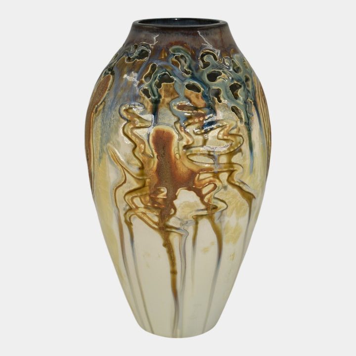 Door Studio Art Pottery Hand Thrown Crystalline Octopus Ceramic Vase Kreigh - Just Art Pottery