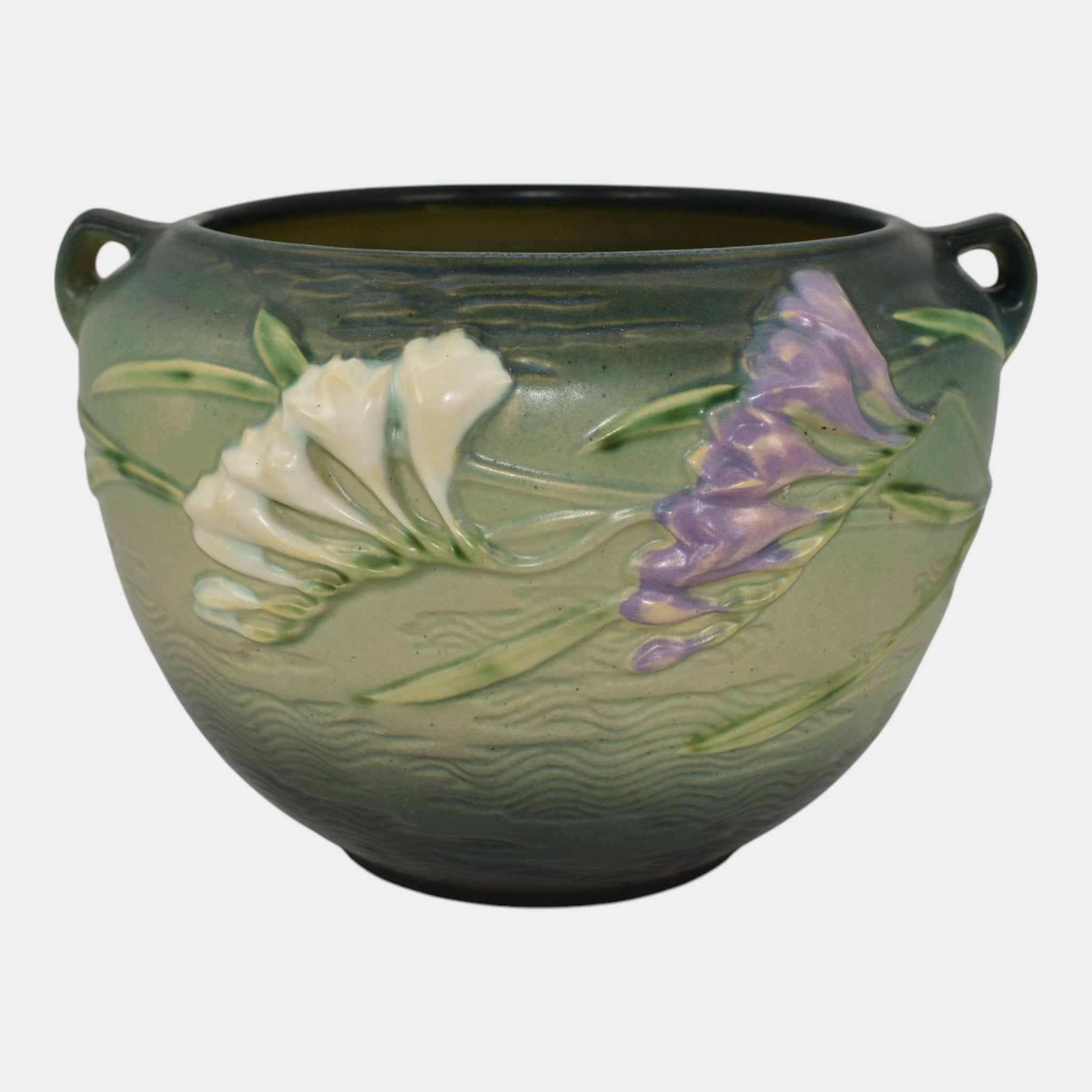 ROZENKAVALIER ジレ Roseville Freesia Green 1945 Vintage Art Pottery Jardiniere