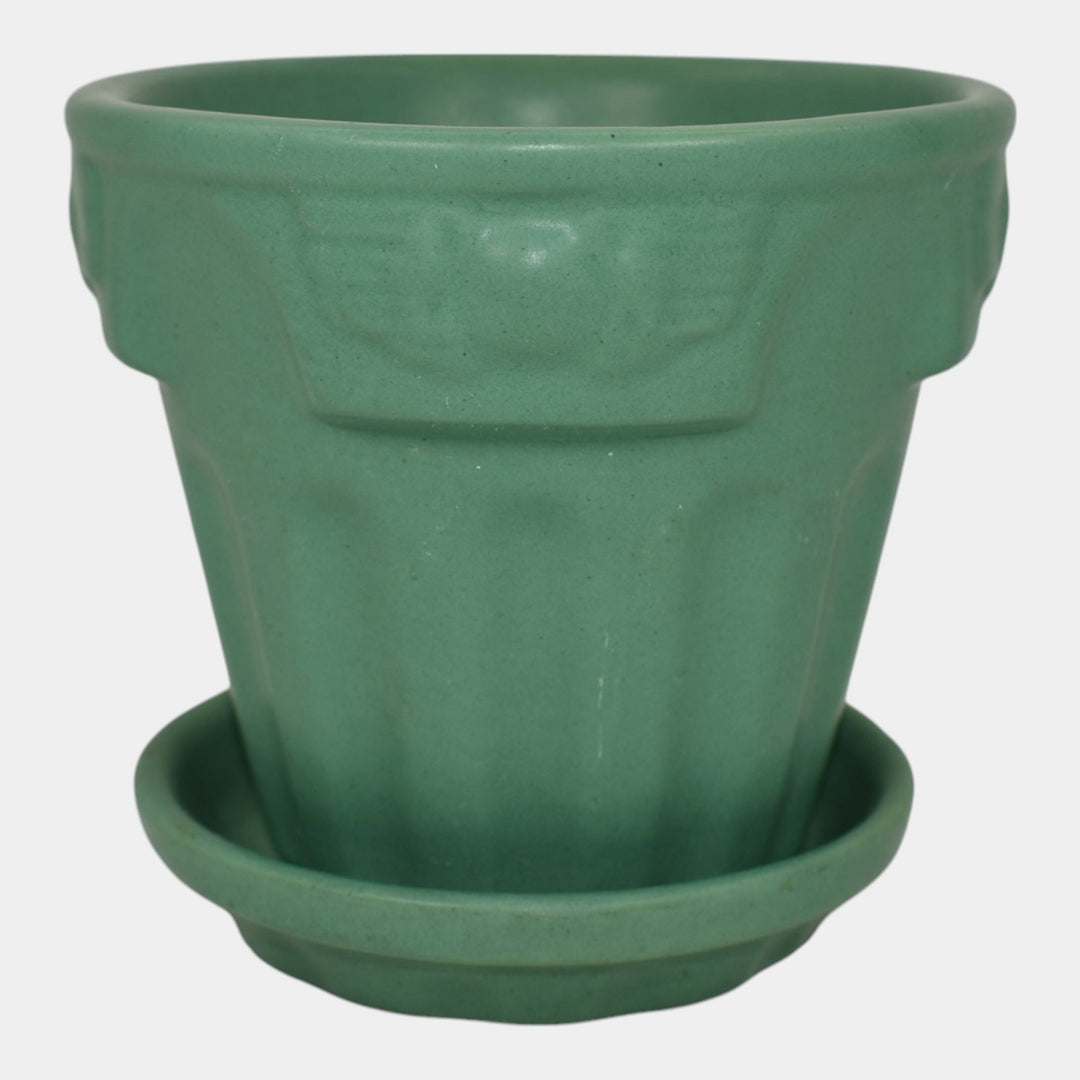 Peters And Reed Zane Ware Matte Green Vintage Art Pottery Ceramic Flower Pot - Just Art Pottery