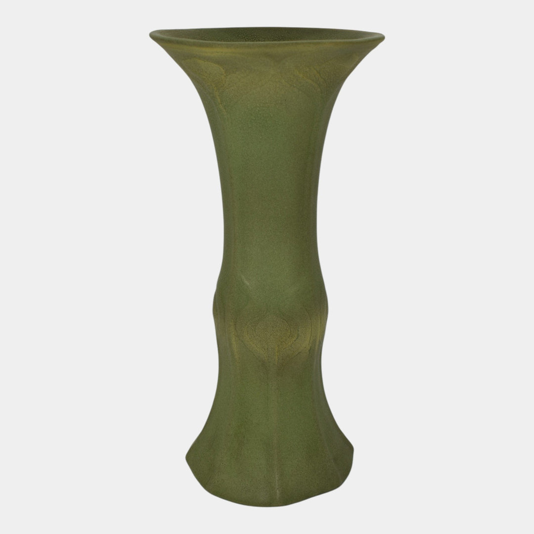 Van Briggle c1907 Vintage Arts And Crafts Pottery Matte Green Tall Vase 448 - Just Art Pottery