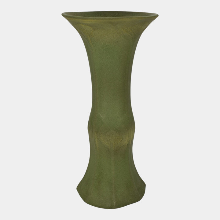Van Briggle c1907 Vintage Arts And Crafts Pottery Matte Green Tall Vase 448 - Just Art Pottery