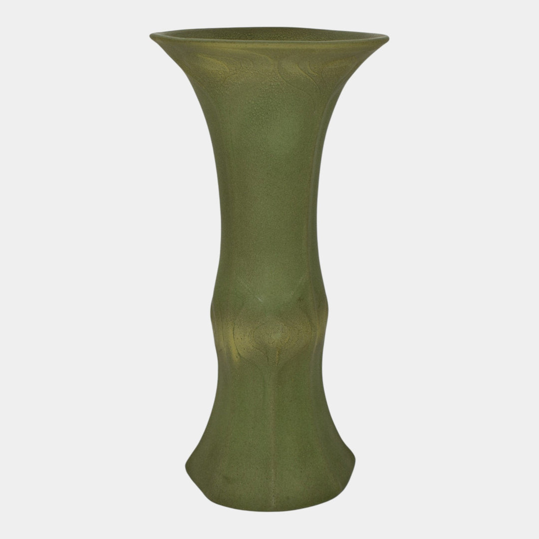 Van Briggle c1907 Vintage Arts And Crafts Pottery Matte Green Tall Vase 448 - Just Art Pottery