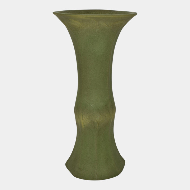 Van Briggle c1907 Vintage Arts And Crafts Pottery Matte Green Tall Vase 448 - Just Art Pottery