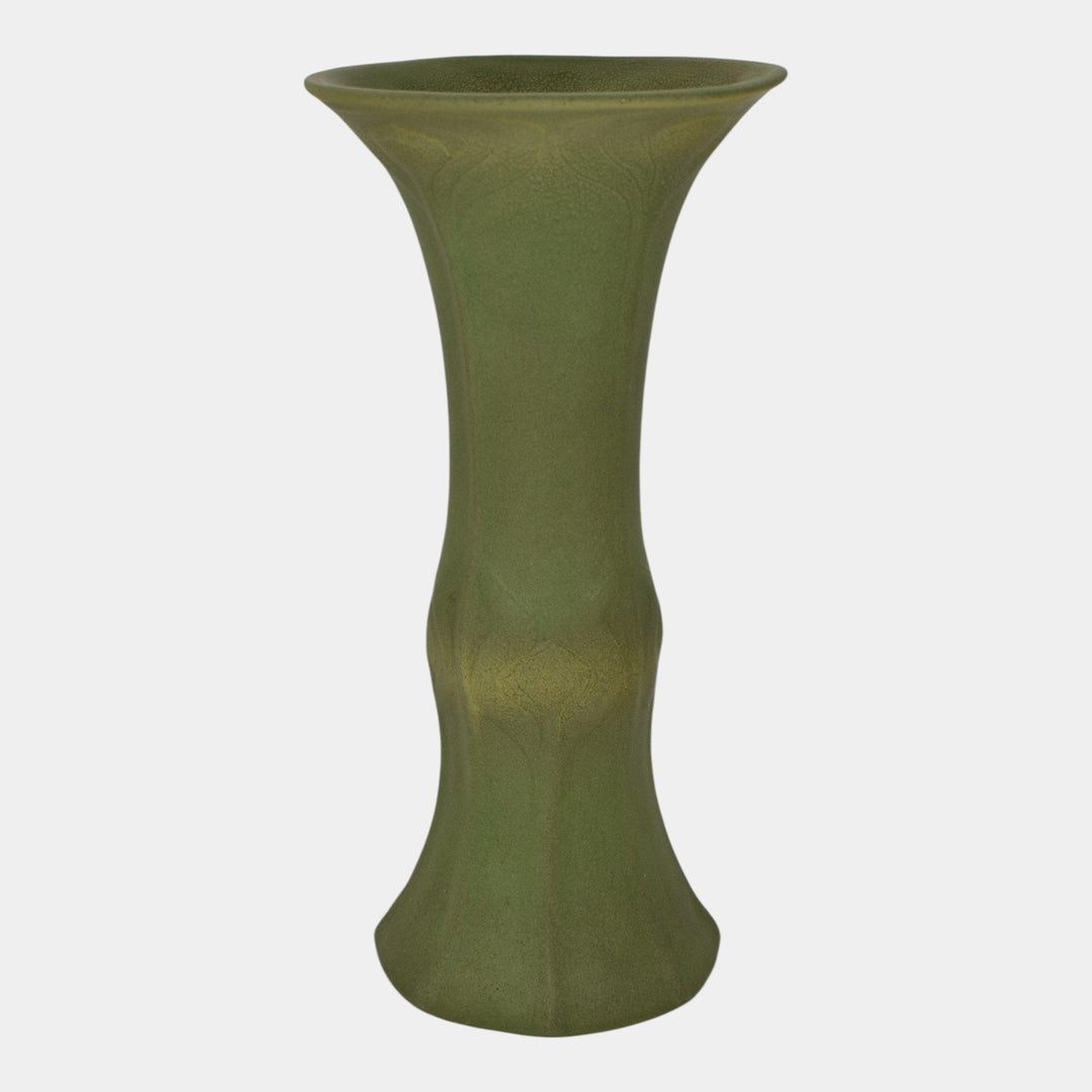 Van Briggle c1907 Vintage Arts And Crafts Pottery Matte Green Tall Vase 448 - Just Art Pottery