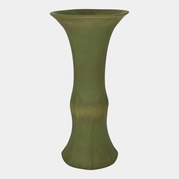 Van Briggle c1907 Vintage Arts And Crafts Pottery Matte Green Tall Vase 448 - Just Art Pottery