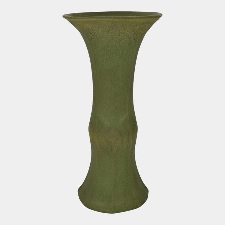 Van Briggle c1907 Vintage Arts And Crafts Pottery Matte Green Tall Vase 448 - Just Art Pottery