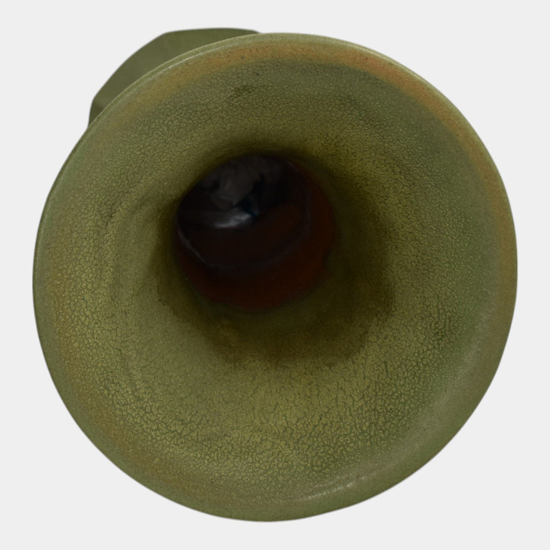 Van Briggle c1907 Vintage Arts And Crafts Pottery Matte Green Tall Vase 448 - Just Art Pottery