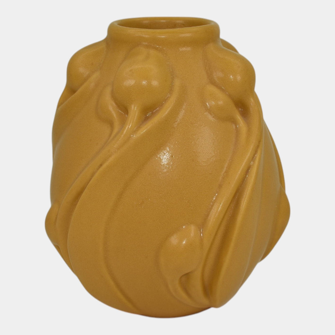 Craig Stevenson Lakewood Van Briggle Vintage Pottery Yellow Tulip Sculpted Vase - Just Art Pottery