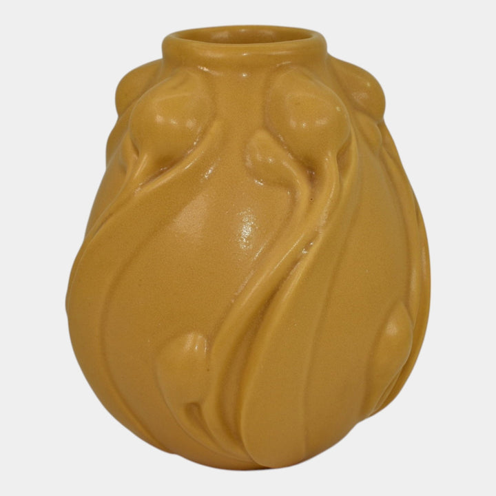 Craig Stevenson Lakewood Van Briggle Vintage Pottery Yellow Tulip Sculpted Vase - Just Art Pottery