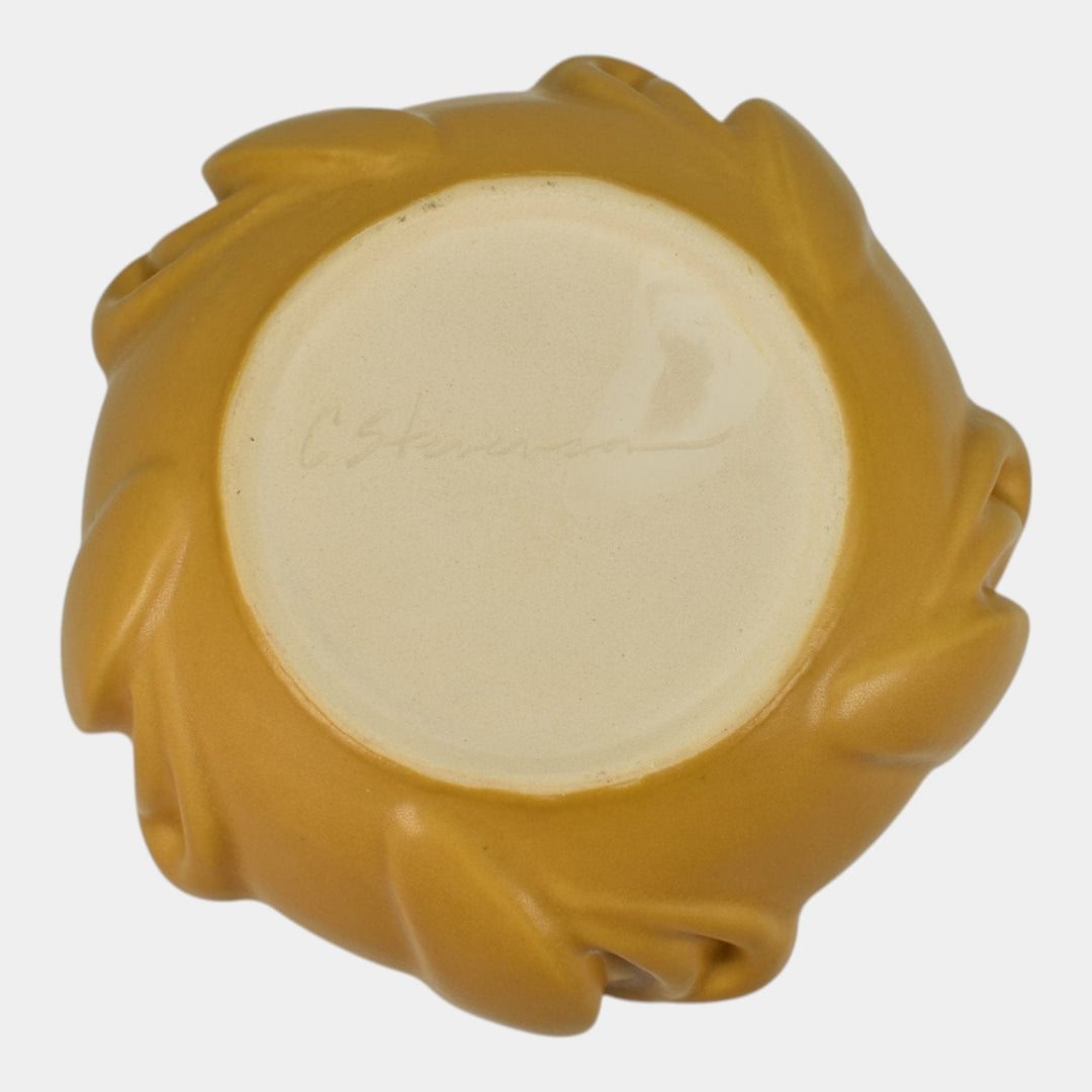 Craig Stevenson Lakewood Van Briggle Vintage Pottery Yellow Tulip Sculpted Vase - Just Art Pottery