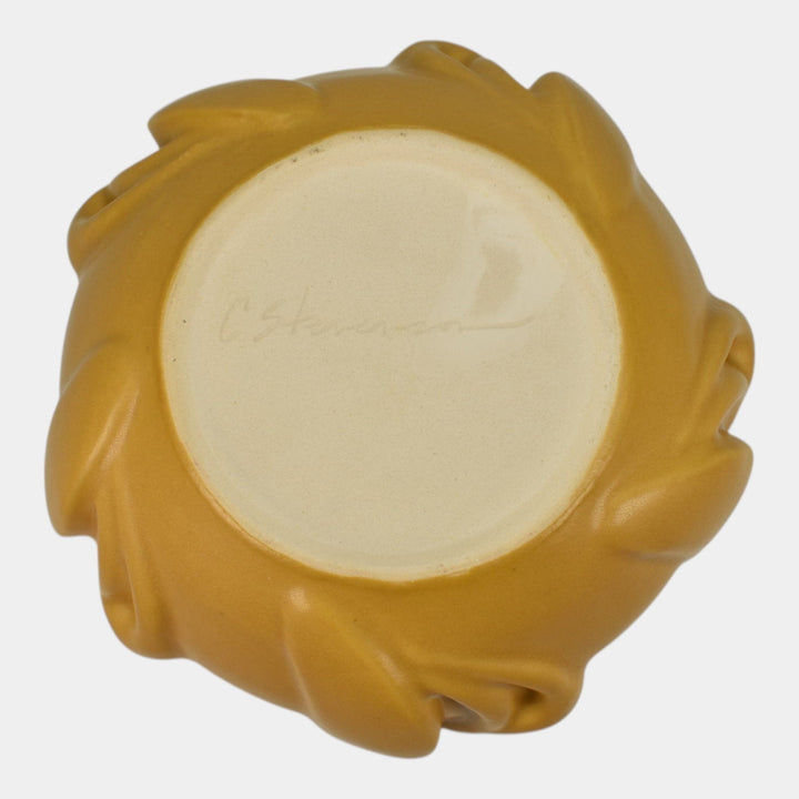 Craig Stevenson Lakewood Van Briggle Vintage Pottery Yellow Tulip Sculpted Vase - Just Art Pottery