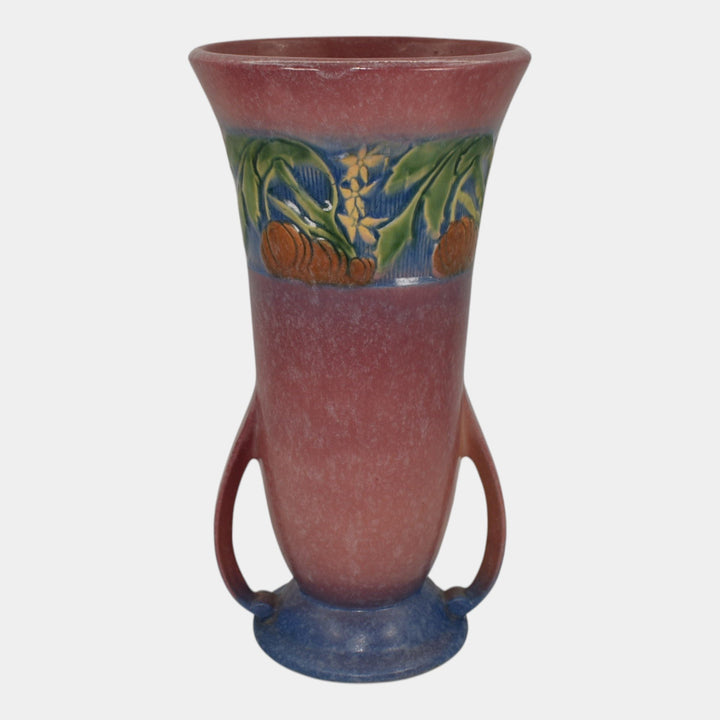 Roseville Baneda Pink 1932 Vintage Arts And Crafts Pottery Ceramic Vase 598-12 - Just Art Pottery