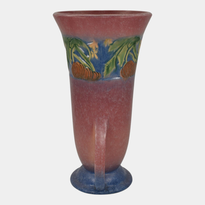 Roseville Baneda Pink 1932 Vintage Arts And Crafts Pottery Ceramic Vase 598-12 - Just Art Pottery