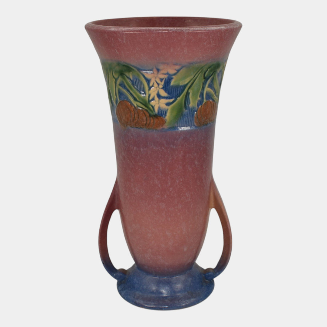 Roseville Baneda Pink 1932 Vintage Arts And Crafts Pottery Ceramic Vase 598-12 - Just Art Pottery