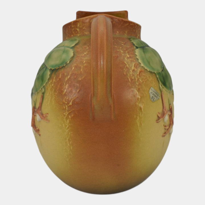 Roseville Fuchsia Brown 1938 Vintage Art Pottery Ceramic Ice Lip Pitcher 1322 - Just Art Pottery