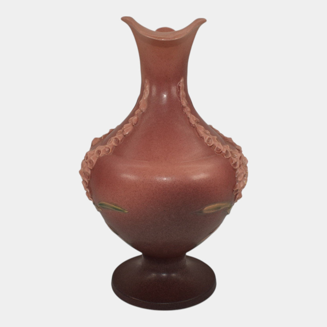 Roseville Foxglove Pink 1942 Vintage Art Deco Pottery Ceramic Pitcher Ewer 5-10 - Just Art Pottery