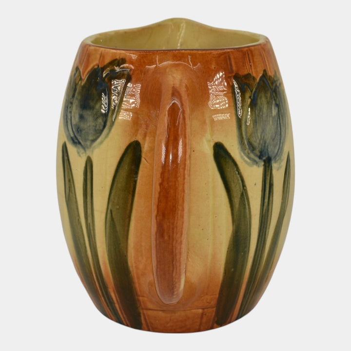 Roseville Early Ware 1910-16 Vintage Art Pottery Ceramic Blue Tulip Pitcher - Just Art Pottery