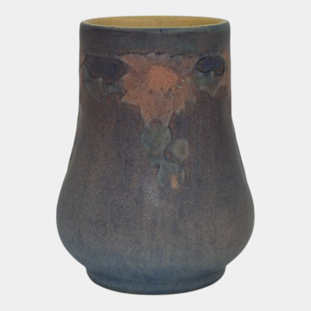 Newcomb College 1921 Vintage Arts and Crafts Pottery Blue Ceramic Vase Irvine - Just Art Pottery
