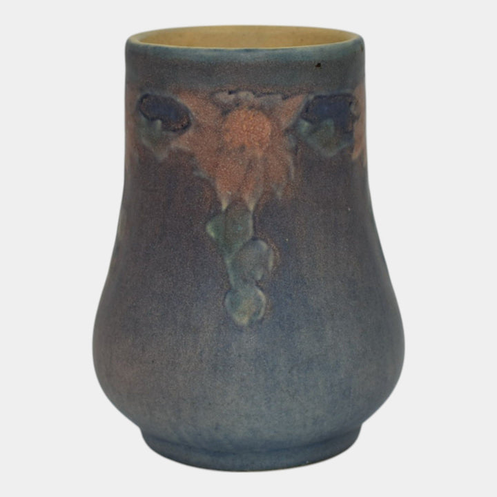 Newcomb College 1921 Vintage Arts and Crafts Pottery Blue Ceramic Vase Irvine - Just Art Pottery