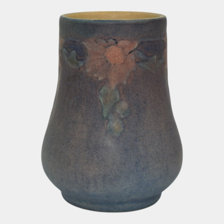 Newcomb College 1921 Vintage Arts and Crafts Pottery Blue Ceramic Vase Irvine - Just Art Pottery